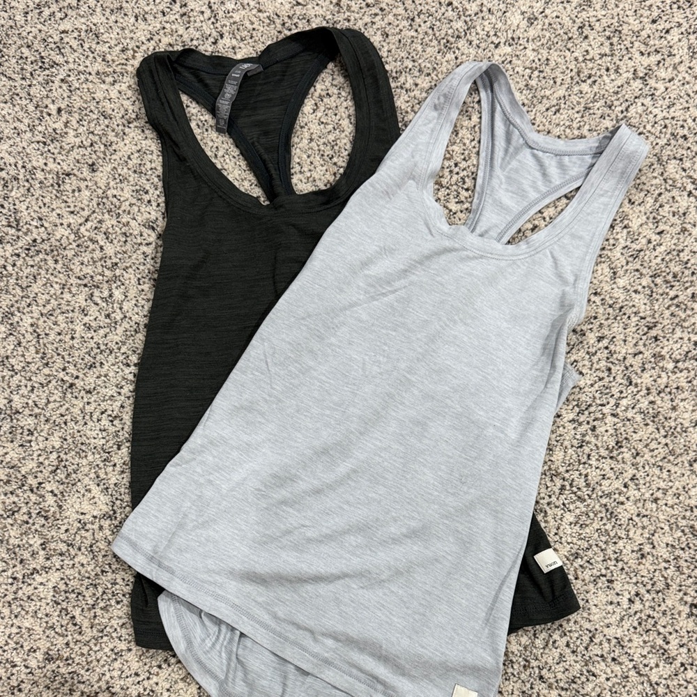 Vuori Black and Gray Tank Tops